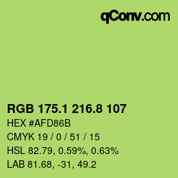 カラーコード: RGB 175.1 216.8 107 | qconv.com