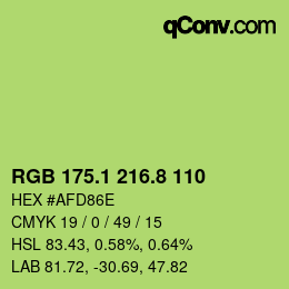 カラーコード: RGB 175.1 216.8 110 | qconv.com