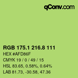 カラーコード: RGB 175.1 216.8 111 | qconv.com