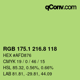 カラーコード: RGB 175.1 216.8 118 | qconv.com