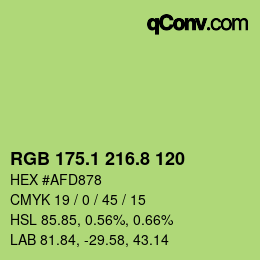 カラーコード: RGB 175.1 216.8 120 | qconv.com