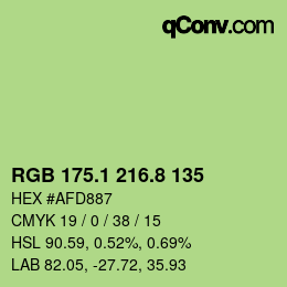 カラーコード: RGB 175.1 216.8 135 | qconv.com