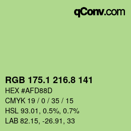 カラーコード: RGB 175.1 216.8 141 | qconv.com