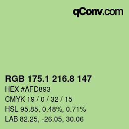 カラーコード: RGB 175.1 216.8 147 | qconv.com