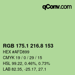 カラーコード: RGB 175.1 216.8 153 | qconv.com
