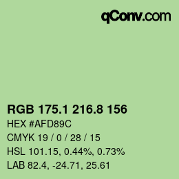 Farbcode: RGB 175.1 216.8 156 | qconv.com