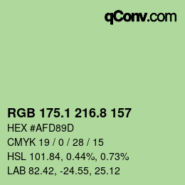 Color code: RGB 175.1 216.8 157 | qconv.com