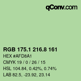 カラーコード: RGB 175.1 216.8 161 | qconv.com