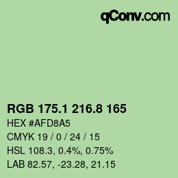 カラーコード: RGB 175.1 216.8 165 | qconv.com