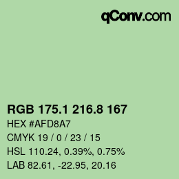 カラーコード: RGB 175.1 216.8 167 | qconv.com