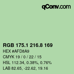 カラーコード: RGB 175.1 216.8 169 | qconv.com