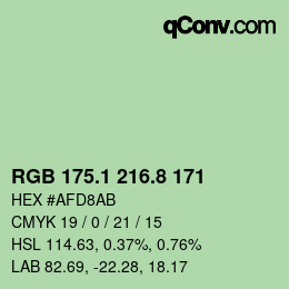 Color code: RGB 175.1 216.8 171 | qconv.com