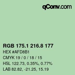カラーコード: RGB 175.1 216.8 177 | qconv.com