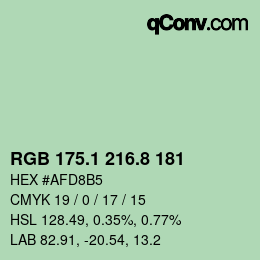 Color code: RGB 175.1 216.8 181 | qconv.com