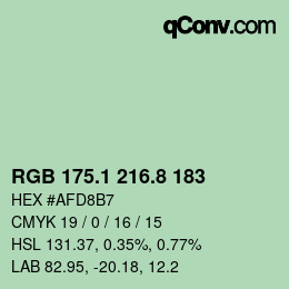 カラーコード: RGB 175.1 216.8 183 | qconv.com