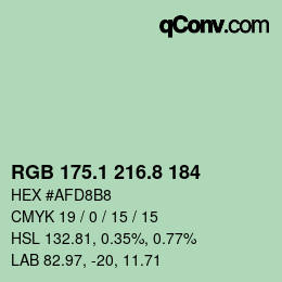 カラーコード: RGB 175.1 216.8 184 | qconv.com