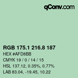カラーコード: RGB 175.1 216.8 187 | qconv.com