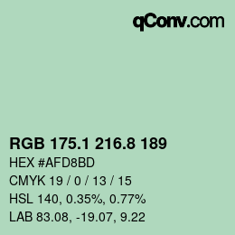 カラーコード: RGB 175.1 216.8 189 | qconv.com