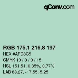 カラーコード: RGB 175.1 216.8 197 | qconv.com