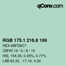 カラーコード: RGB 175.1 216.8 199 | qconv.com