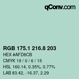 カラーコード: RGB 175.1 216.8 203 | qconv.com
