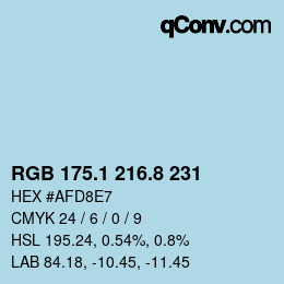 Code couleur: RGB 175.1 216.8 231 | qconv.com