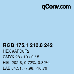 Code couleur: RGB 175.1 216.8 242 | qconv.com