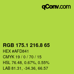 カラーコード: RGB 175.1 216.8 65 | qconv.com
