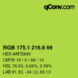 カラーコード: RGB 175.1 216.8 69 | qconv.com