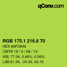 カラーコード: RGB 175.1 216.8 70 | qconv.com