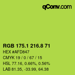 カラーコード: RGB 175.1 216.8 71 | qconv.com