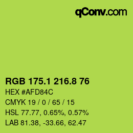 カラーコード: RGB 175.1 216.8 76 | qconv.com