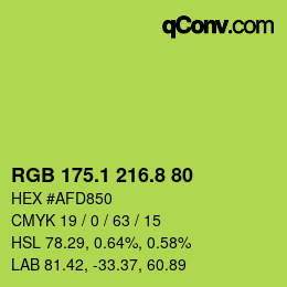 カラーコード: RGB 175.1 216.8 80 | qconv.com
