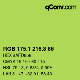 カラーコード: RGB 175.1 216.8 86 | qconv.com