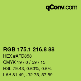 カラーコード: RGB 175.1 216.8 88 | qconv.com