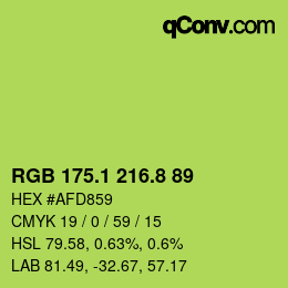 カラーコード: RGB 175.1 216.8 89 | qconv.com