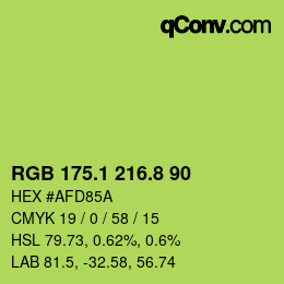 カラーコード: RGB 175.1 216.8 90 | qconv.com