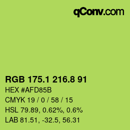 カラーコード: RGB 175.1 216.8 91 | qconv.com