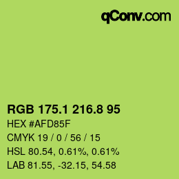 カラーコード: RGB 175.1 216.8 95 | qconv.com