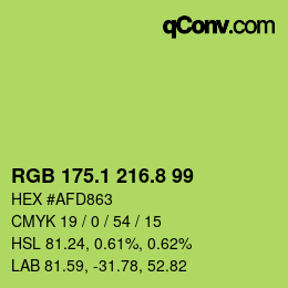 カラーコード: RGB 175.1 216.8 99 | qconv.com