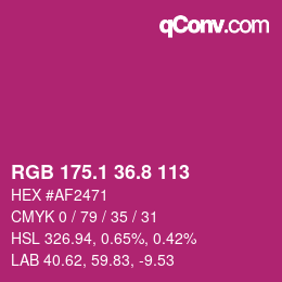 カラーコード: RGB 175.1 36.8 113 | qconv.com