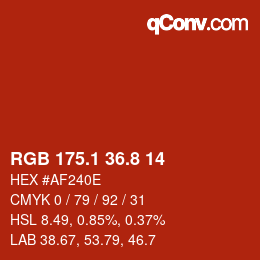 Color code: RGB 175.1 36.8 14 | qconv.com