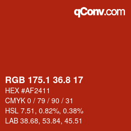 カラーコード: RGB 175.1 36.8 17 | qconv.com