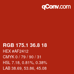 Color code: RGB 175.1 36.8 18 | qconv.com