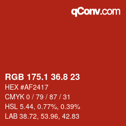 Color code: RGB 175.1 36.8 23 | qconv.com