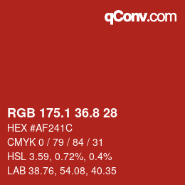 Color code: RGB 175.1 36.8 28 | qconv.com