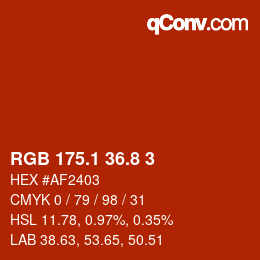 Color code: RGB 175.1 36.8 3 | qconv.com