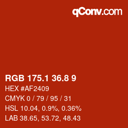 Color code: RGB 175.1 36.8 9 | qconv.com
