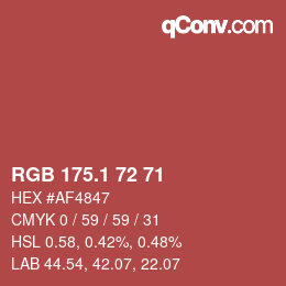 Color code: RGB 175.1 72 71 | qconv.com