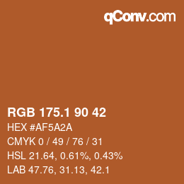 カラーコード: RGB 175.1 90 42 | qconv.com